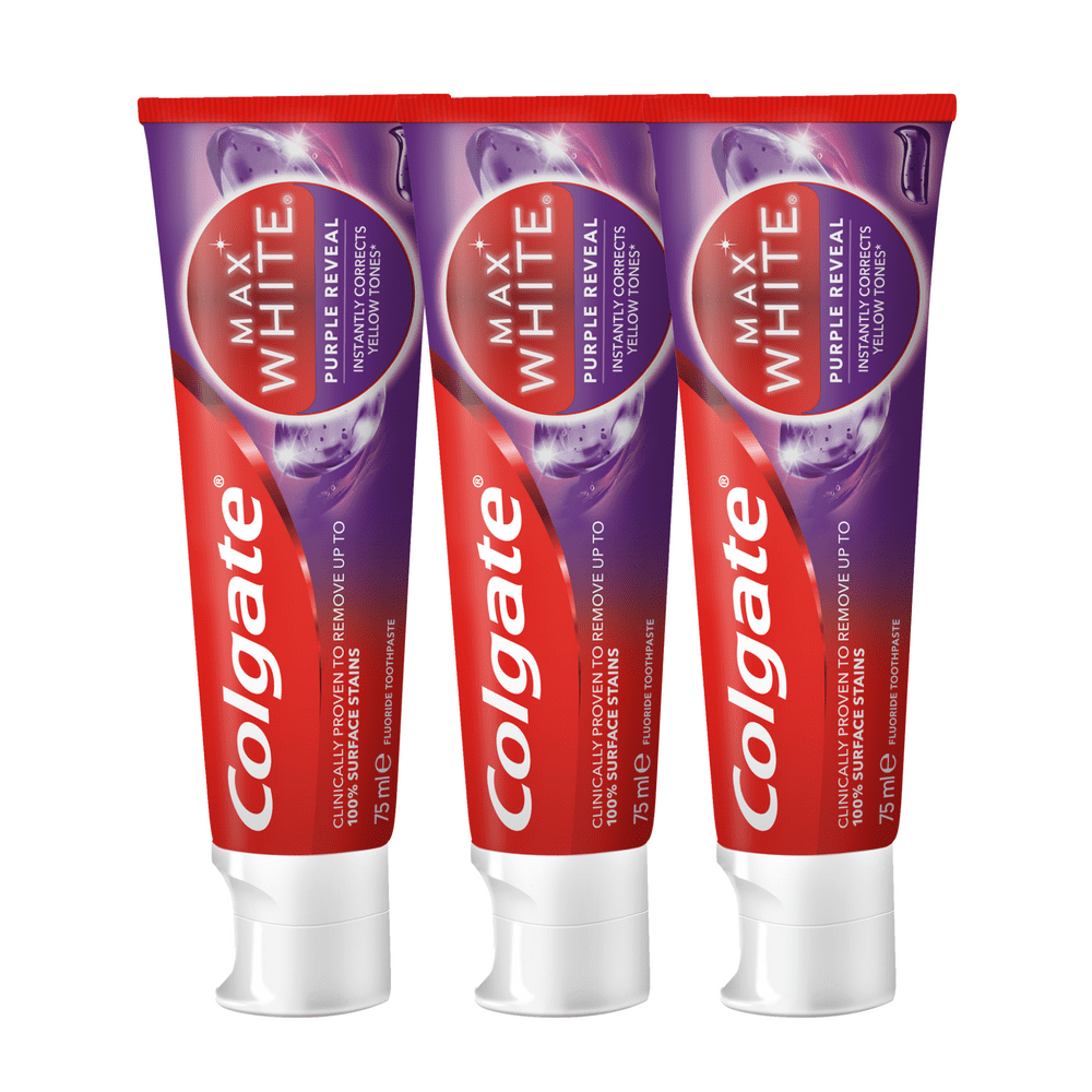 Levně Colgate Bělicí zubní pasta Max White Purple Reveal 3 x 75 ml