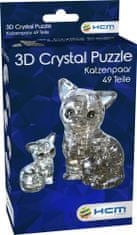 HCM Kinzel 3D Crystal puzzle Kočka s koťátkem 49 dílků