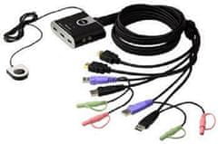 Aten 2-port HDMI KVM USB2.0 mini, audio, 1.2m kabely, DO