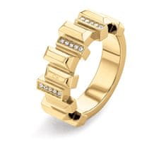 Calvin Klein Stylový pozlacený prsten s krystaly Luster 35000333 (Obvod 52 mm)