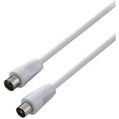 AQ Koaxiální kabel Anténní samec-samice, 3 m - bílá (CV30030)