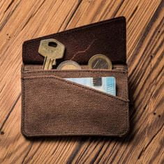 Alaskan Maker Látková mini vintage peněženka s kůží Handy Brown