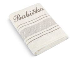 Froté ručník mozaika se jménem BABIČKA - Ručník - 50x100 cm - krémová