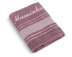 Froté ručník mozaika se jménem MAMINKA - Ručník - 50x100 cm - starorůžová