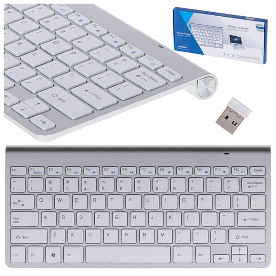 shumee Bezdrátová Smart TV klávesnice, stříbrná