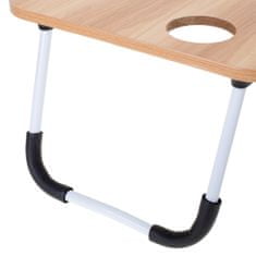 WOWO Přenosný skládací stolek na notebook s USB stojánkem pro použití v posteli