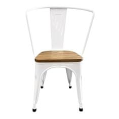 Timeless Tools Kovová jídelní židle Panni, 2 ks, různé barvy-světlé, dřevěné sedadlo
