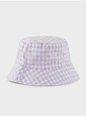 Pieces Bílo-fialový kostkovaný klobouk Pieces Laya UNI