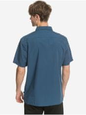 Quiksilver Modrá pánská košile s krátkým rukávem Quiksilver Taxer Wash S