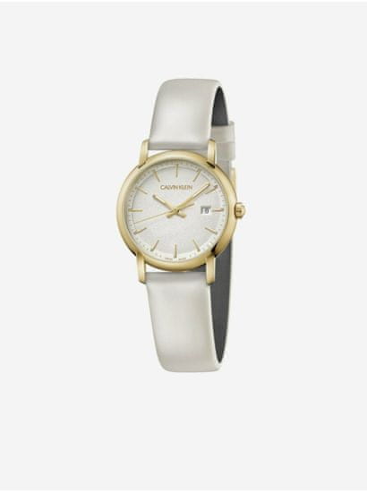 Calvin Klein Perleťově bílé dámské hodinky Calvin Klein Established