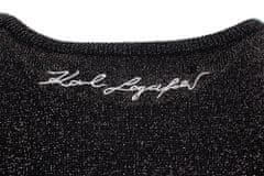 Karl Lagerfeld Festive Peak úpletový top černý se stříbrnou Velikost: XL