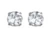 Jemné stříbrné náušnice pecky s topazy a diamanty Tender DE728