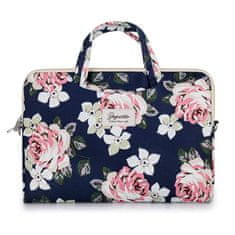 ZAGATTO Dámská taška na notebook 15,6" s květinovým vzorem, elegantní květinová taška na notebook s popruhem přes rameno, prostorná aktovka, lehká, jednokomorová s nastavitelným popruhem, 29x40,5x2,5 / ZG635