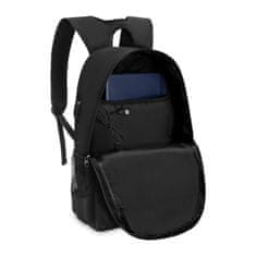 ZAGATTO Černý pánský/dívčí školní městský batoh, objem 18 litrů, prostorný a nepromokavý batoh do práce, USB port s kabelem, jednokomorový batoh na zip, nastavitelné a pohodlné ramenní popruhy, 45x32x12/ ZG70
