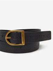 Tommy Jeans Černá dámský kožený pásek Tommy Jeans Logo Fashion Belt 70