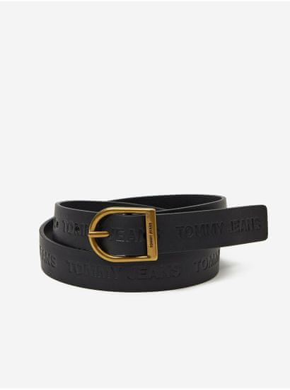 Tommy Jeans Černá dámský kožený pásek Tommy Jeans Logo Fashion Belt