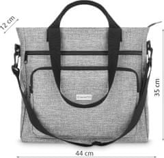 ZAGATTO Dámská shopper kabelka Šedá, prostorná a velká taška přes rameno i do ruky, pojme formát A4, má tři délky popruhů, jednokomorová taška se třemi kapsami, módní kabelka taška pro ženy, 35x44x12 / ZG704