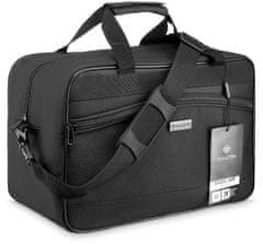ZAGATTO Letecká cestovní/víkendová taška černá, dámská unisex pánská, 40x20x25 cm, ryanair, wizzair, upevnění na kufr, s nastavitelným ramenním popruhem, ZG10