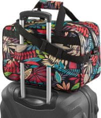 ZAGATTO Letecká cestovní/víkendová taška s květinovým vzorem, dámská , 40x20x25 cm, ryanair, wizzair, upevnění na kufr, s nastavitelným ramenním popruhem, prostorná cestovní taška, USB port s kabelem/ ZG767