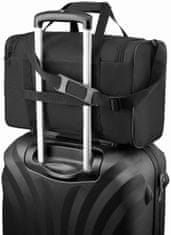ZAGATTO Cestovní taška do letadla černá dámská/pánská, cestovní taška s ochrannými nožičkami,taška pro RYANAIR/WIZZAIR a další letecké společnosti,prostorná cestovní taška s upevněním na kufr, 40x20x25/ ZG770