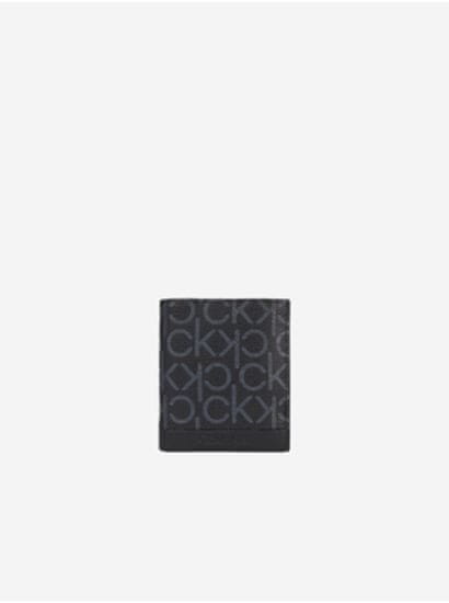 Calvin Klein Černá dámská malá vzorovaná peněženka Calvin Klein Trifold 6cc W/Coin