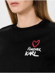 Karl Lagerfeld Černé dámské tričko KARL LAGERFELD Forever Karl S