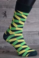 Happy Veselé ponožky Proužky vel. 36 - 40 zelenožluté