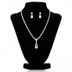 eCa KOMST23 Pozlacená sada šperků - náušnice, náhrdelník z nerezové oceli