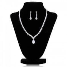 eCa KOMST22 Pozlacená sada šperků - náušnice, náhrdelník z nerezové oceli