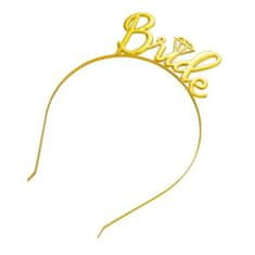 eCa O152 Čelenka do vlasů s nápisem Bride zlaté barvy
