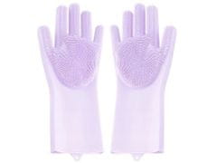 Verk 01606 Silikonové mycí rukavice na nádobí fialové 2 ks