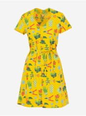 Blutsgeschwister Žluté dámské vzorované propínací šaty Blutsgeschwister Fairy in The Garden Let Love Grow XL