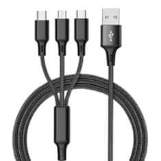 Retoo Nabíjecí Kabel 3v1 Lightning+MicroUSB+USB-C