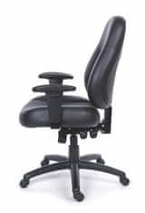MAYAH Kancelářská židle "Champion Plus", s nastavitelnými područkami, černá bonded kůže, černý podstavec, 