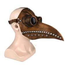Retoo Latexová maska morového lékaře, hnědý pták