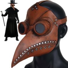 Retoo Latexová maska morového lékaře, hnědý pták