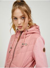 Ragwear Růžová dámská prošívaná bunda s kapucí Ragwear Lucinda XL