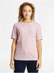 Tommy Hilfiger Růžové dámské tričko Tommy Hilfiger S