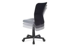 Autronic Kancelářská židle Kancelářská židle, šedá mesh, plastový kříž, síťovina černá (KA-2325 GREY)