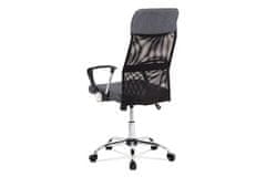 Autronic Kancelářská židle Kancelářská židle, houpací mech., šedá látka + černá MESH, kovový kříž (KA-E301 GREY)