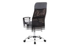 Autronic Kancelářská židle Kancelářská židle, houpací mech., šedá látka + černá MESH, kovový kříž (KA-E301 GREY)