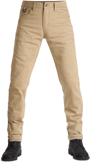PANDO MOTO kalhoty jeans ROBBY COR 01 Extra short béžové