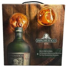 Diplomático Rum Diplomatico Reserva Exclusiva Promo Pack 3 lahve + 3 sklenice 40,0% 2,1 l