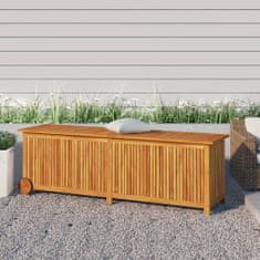 Greatstore Zahradní úložný box s kolečky 150 x 50 x 58 cm masivní akácie