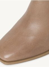 Tamaris Světle hnědé kožené kotníkové boty na vysokém podpatku Tamaris 36