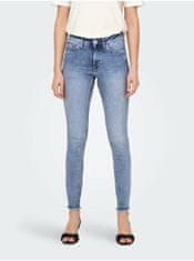 ONLY Modré dámské skinny fit džíny s vyšisovaným efektem ONLY Blush XL/32