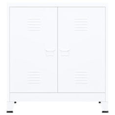 Greatstore Kancelářská skříň bílá 90 x 40 x 100 cm ocel