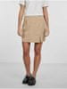 Pieces Béžová dámská mini sukně s rozparkem Pieces Thelma XS