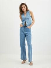 Vero Moda Světle modré dámské široké džíny AWARE by VERO MODA Rebecca 26/32
