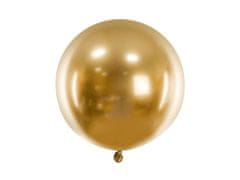 PartyDeco Kulatý balónek metalický zlatý 60cm